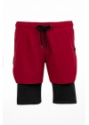 Kadın Kırmızı Taytlı Deniz ve Spor Şort