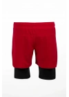 Kadın Kırmızı Taytlı Deniz ve Spor Şort