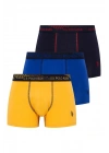 Erkek Saks - Lacivert - Sarı 3 Lü Boxer 80178