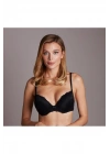 Kadın Siyah Dantel Balenli Kaplı Pus-Up Sütyen 11-786