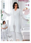 3011 Hamile Lohusa 3 Lü Pijama Sabahlık 3011-Ekru