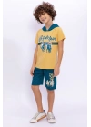Kapüşonlu Zencefil Erkek Çocuk Bermuda Takım