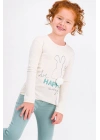 Kız Çocuk Bej Be Happy Everyday Vanilya Pijama Takımı