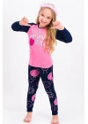 Kız Çocuk Pembe Little Monsters Pembe Pijama Takımı