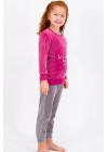 Rolypoly Happy Everyday Pembe Kız Çocuk Kadife Eşofman Takımı