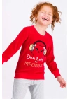 Rolypoly Dont Stop Meowsic Kırmızı Kız Çocuk Pijama Takımı