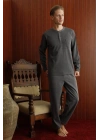 Kly Battal Midi Yaka Pijama Takım-7430-antrasit