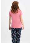 Rolypoly Little Pelican Şeker Pembe Kısa Kollu Kadın Pijama Takımı