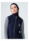Marin Uzun Kollu Lacivert Kadın Tam Kapalı Tesettür Mayo 23438-25