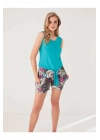 Blu Dream 8035 Kadın Viskon Kısa Kol Şortlu Pijama Takımı