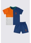 Erkek Bebek 2 Lı Kısa Kol T-shırt Takım - Cobalt