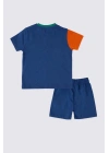 Erkek Bebek 2 Lı Kısa Kol T-shırt Takım - Cobalt