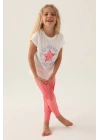 U.S. Polo Assn Lisanslı Starry Krem Kız Çocuk Pijama Takımı