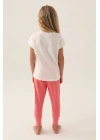 U.S. Polo Assn Lisanslı Starry Krem Kız Çocuk Pijama Takımı