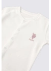 U.S. Polo Assn. Kız Bebek Patikli 3lü Takım Krem USB1940