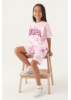 U.S. Polo Assn Lisanslı Batik Mor Kız Çocuk Bermuda Takım