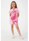 U.s. Polo Assn Pink Font Detail Açık Beyazkız Çocuk Şort Takım