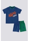 Erkek Bebek 2 Lı Kısa Kol T-shırt Takım - Cobalt