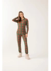 Kırmızı Yeşil Ekose Pijama Takımı