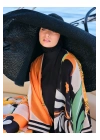 Pamelo Desenli Tesettür Mayo - Siyah -
