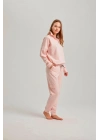 Pembe Renk Pamuklu Kadın Eşofman Takım