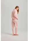 Pembe Renk Pamuklu Kadın Eşofman Takım