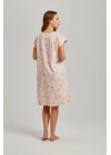 Taş Rengi Omuzu Dantelli Modal Kadın Gecelik