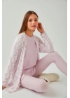Pembe Renk Desenli Yumoş Sabahlık