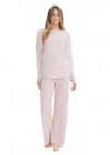 U.s Polo Assn. 17083 Kadın Yumoş Kumaş Uzun Kollu Yuvarlak Yaka Pijama Takımı-Pembemelanj