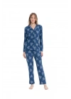 U.S. Polo Assn. Kadın Lacivert Boydan Patlı Pijama Takımı