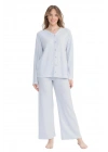 U.s Polo Assn. 17097 Kadın Delikli Polar Waffle Kumaş Uzun Kollu Önden Düğmeli Pijama Takım-Grimela