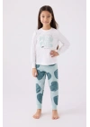 Kız Çocuk O Yaka Too Cute Uzun Kol Pijama Takımı