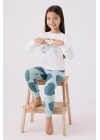Kız Çocuk O Yaka Too Cute Uzun Kol Pijama Takımı