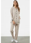 Büyük Beden Tunik Eşofman Takım - Taş