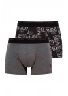 Erkek Gri Melanj - Lacivert 2 Li Boxer 80350