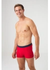 Erkek Kırmızı - Lacivert 2 Li Boxer 80361