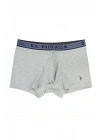 Erkek Gri Melanj /Lacivert Lastikli Tekli Boxer