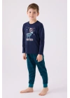 Erkek Çocuk Lacivert Uzun Kol Pijama Takım