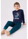 Erkek Çocuk Lacivert Uzun Kol Pijama Takım