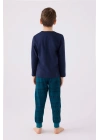 Erkek Çocuk Lacivert Uzun Kol Pijama Takım