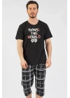 Pamuklu Erkek Kısa Kol Kaprili Pijama Takım