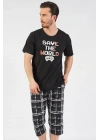 Pamuklu Erkek Kısa Kol Kaprili Pijama Takım