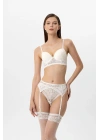 4883 Lingerie Kadın Milan Push Up Dantelli Jartiyer Çorap Sütyen Takım