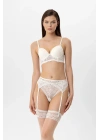 4883 Lingerie Kadın Milan Push Up Dantelli Jartiyer Çorap Sütyen Takım