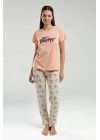 Kadın Turuncu Kısa Kol Pijama Takım