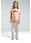 Kız Çocuk Turuncu Kısa Kol Pijama Takım