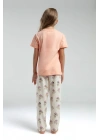 Kız Çocuk Turuncu Kısa Kol Pijama Takım