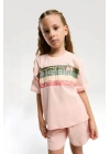 Kız Çocuk Pembe Şort Takım