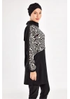 Kadın Zebri Uzun Kollu Tam Kapalı Tesettür Mayo 1224