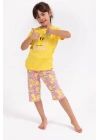 Lemon Girl Sarı Kız Çocuk Kapri Takım